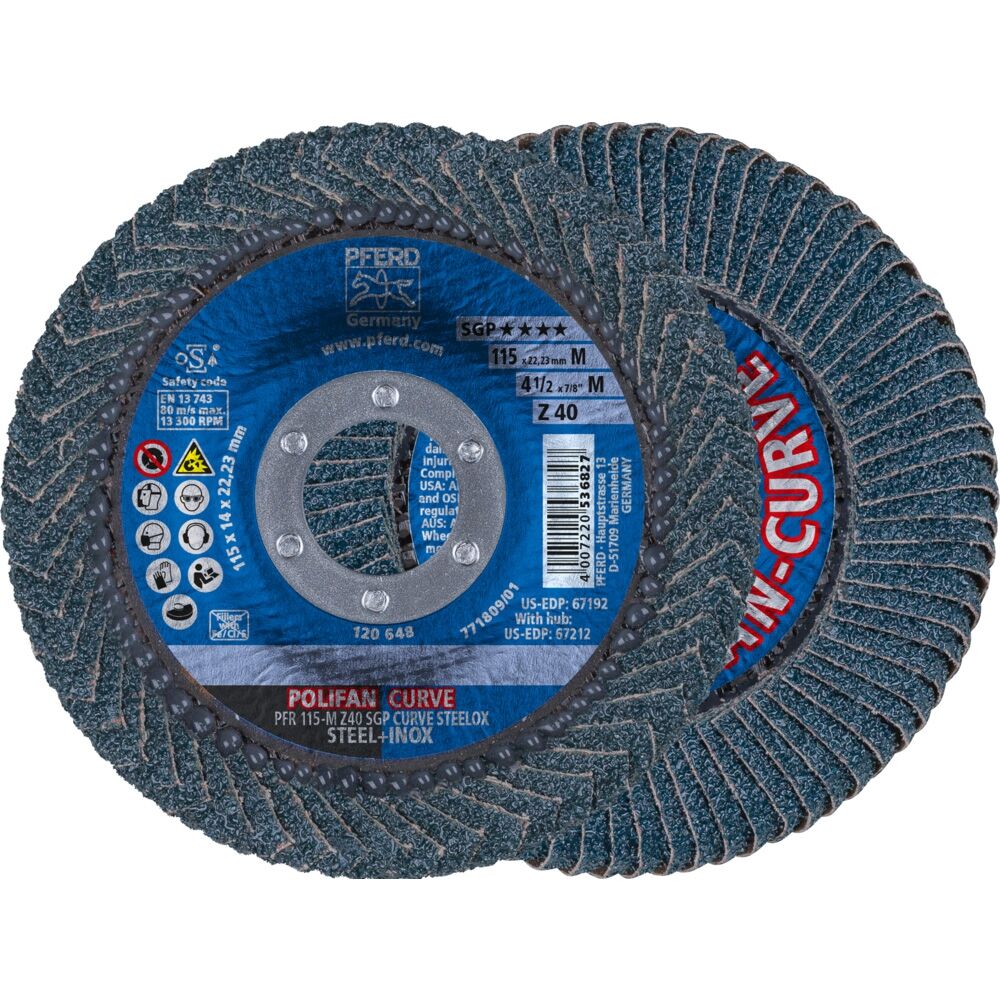PFERD RÜGGEBERG POLIFAN-Fächerschleifscheibe PFR 115 Z 40 SGP-Curve #67689032