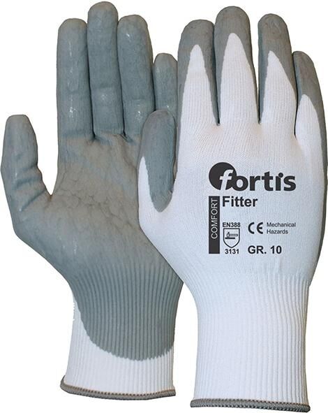 FORTIS Handschuhe Fitter Foam Gr. 10 weiß-grau