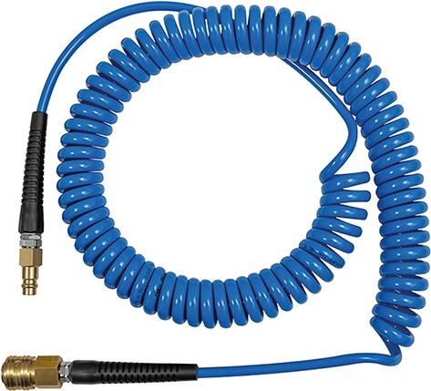 RIEGLER Spiralschlauch PU Blau Kupplung & Stecker NW 7,2 12x8mm 6m