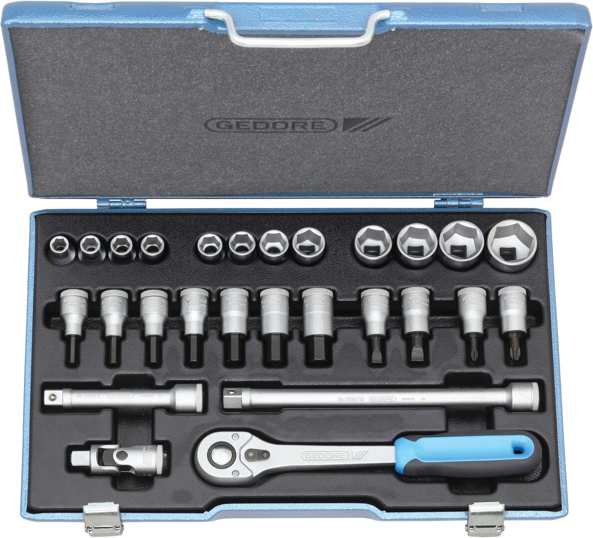 GEDORE Steckschlüssel-Set 1/2" 27-tlg 6-kant 10-30mm 19 IMU-10 6139750