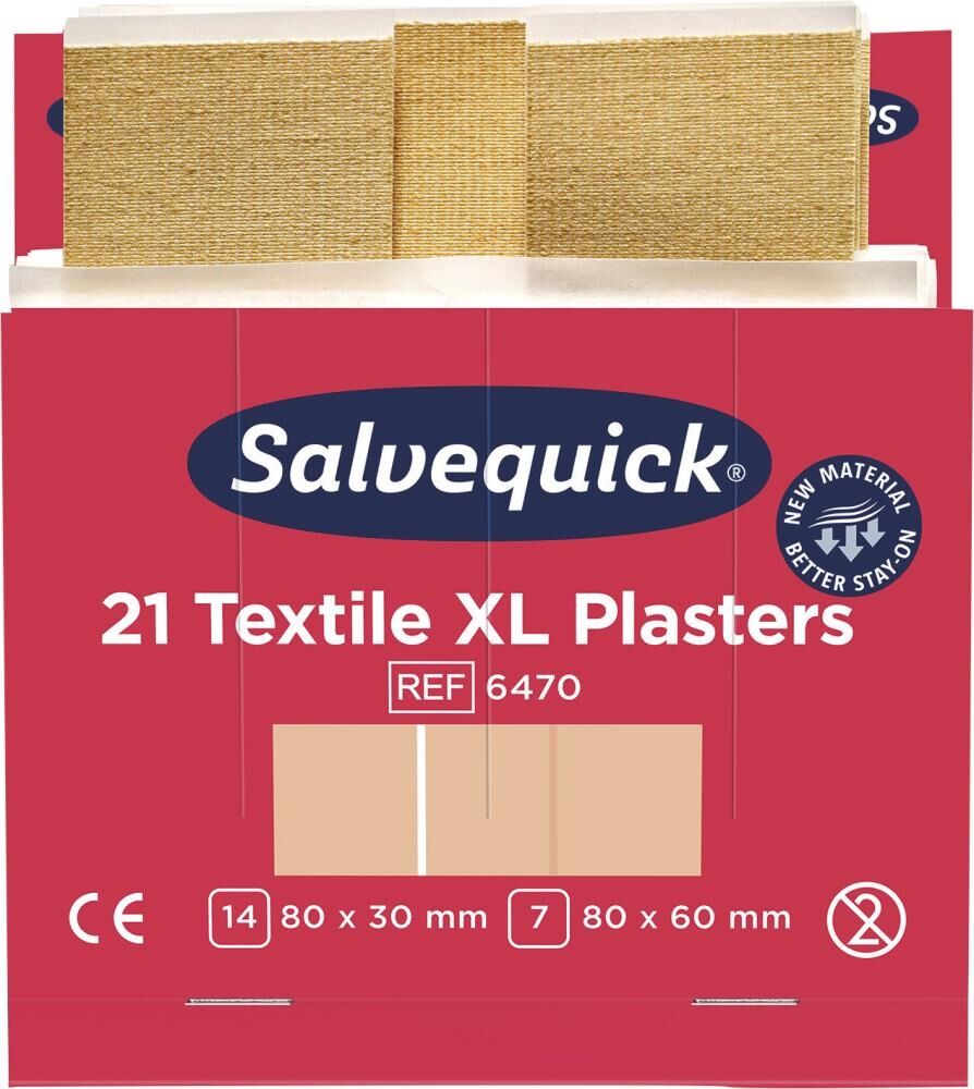 SALVEQUICK Nachfüllpack 6x21 Pflaster Textil extra groß