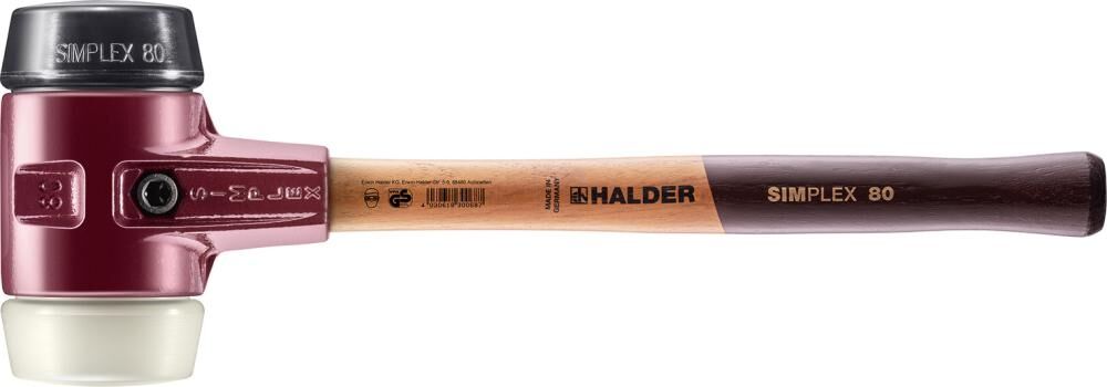 HALDER Schonhammer SIMPLEX 80mm Gummi/Nylon