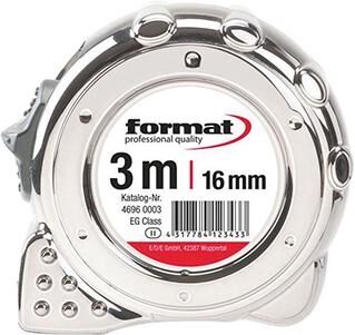 FORMAT Taschenbandmaß 3mx16mm verchromt
