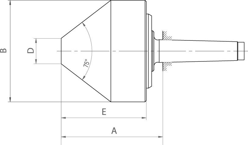 RÖHM Zentrierkegel mitlaufend 618-75 Gr. 174 A MK 5