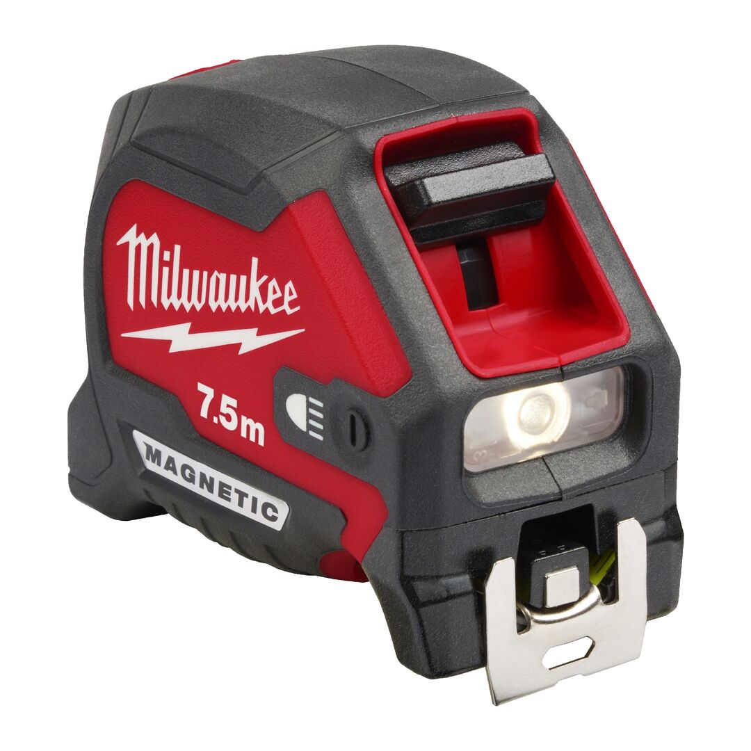 MILWAUKEE LED-Bandmaß 7,5m/25 ft 30mm breites Band