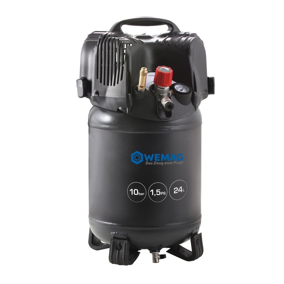 WEMAG Druckluft-Kompressor 200-24 ECO 10bar 24 L Kessel stehend 230V 50Hz ölfrei