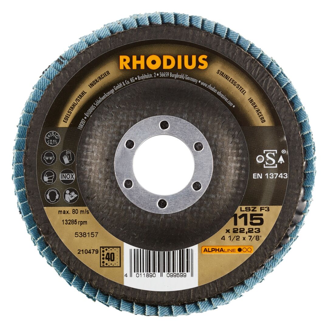 RHODIUS Lamellenschleifscheibe LSZ F3 115mm K40