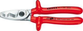 KNIPEX Kabelschere 200mm mit Doppelschneide tauchisoliert verchromt VDE 95 17 200
