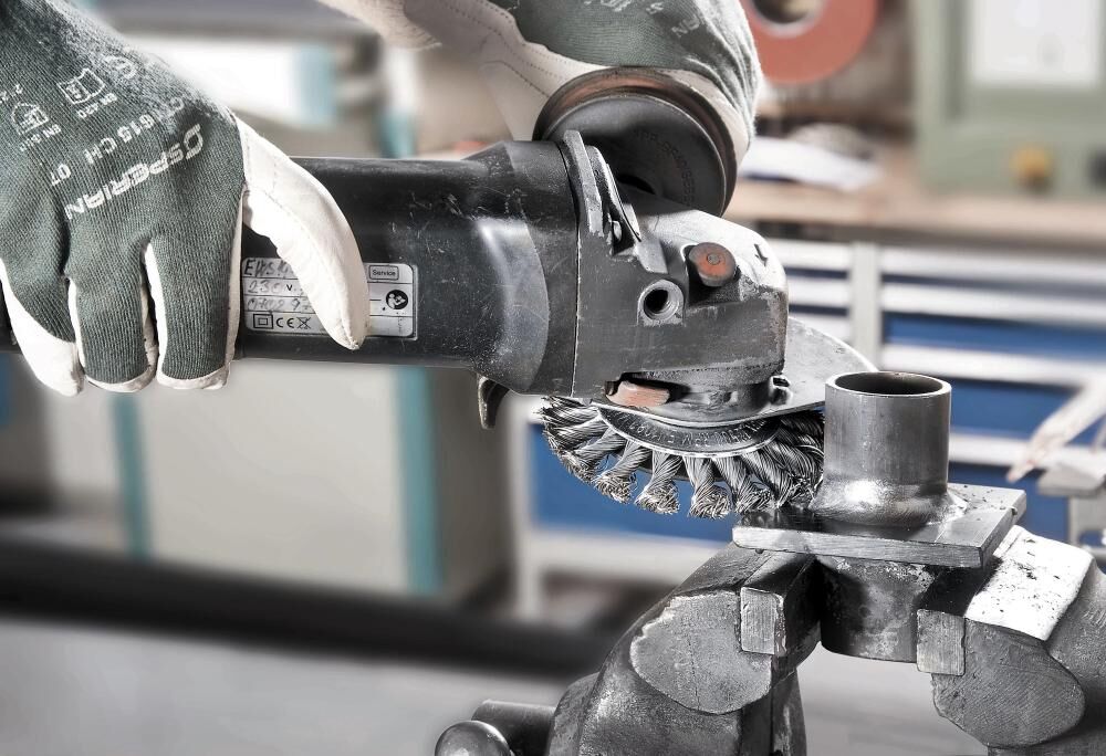 LESSMANN Kegelbürste Stahldraht 100x12mm gezopft 0,5mm