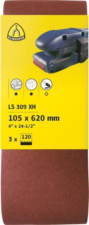 KLINGSPOR Schleifbänder 75x457mm K120