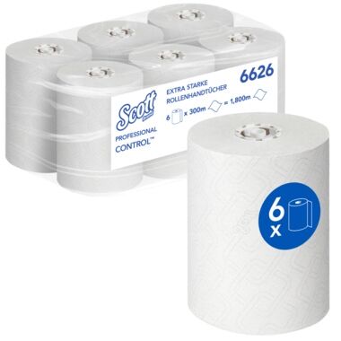 SCOTT Handtuchrolle Control Extra Strong 300m weiß 6 Rollen 6626