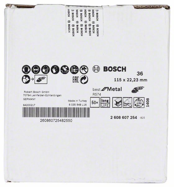 BOSCH Fiberschleifscheibe R574 Best for Metal 115mm K36