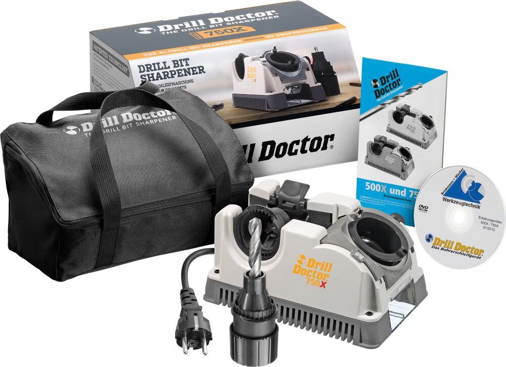 DRILLDOCTOR Drill Doctor Bohrerschleifgerät 750 x für D. mit 2,5mm-19mm mit Tasche