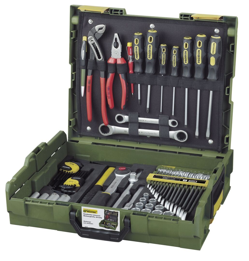 PROXXON Handwerker Universal-Werkzeugkoffer 69-teilig in L-Boxx