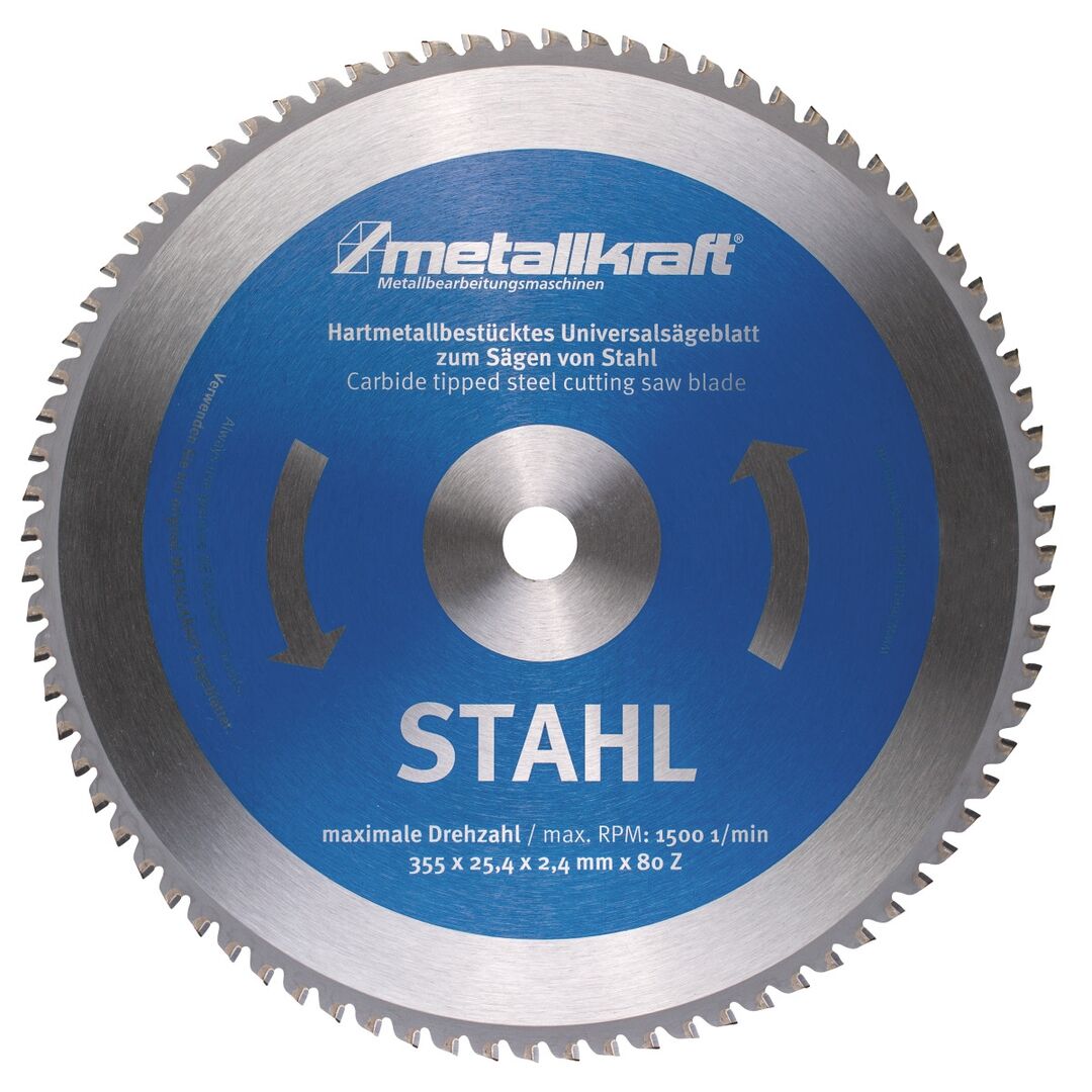 METALLKRAFT Sägeblatt Stahl D 355x2,4x25,4mm Z80 für MTS 356