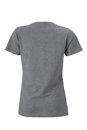 JAMES & NICHOLSON T-Shirt Damen slim-fit V-Neck grey-heather Gr. XXL