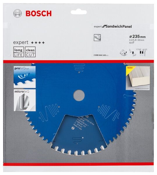 BOSCH Kreissägeblatt HW Expert Sandwich Panel 235x30x2,2 50T