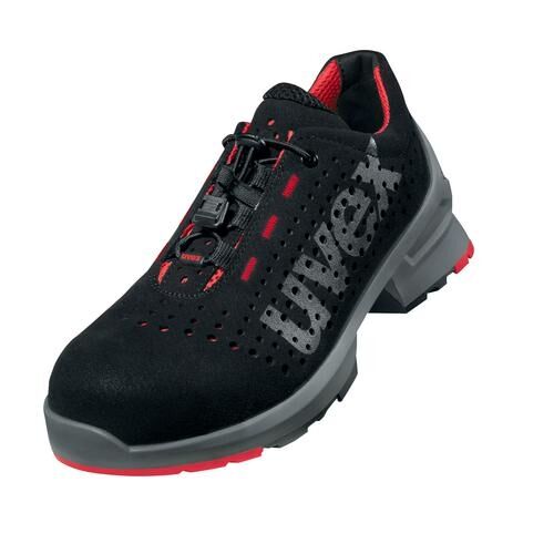 UVEX Sicherheitsschuhe Gr. 50 W11 S1 ESD SR gelocht schwarz/rot 8546.8