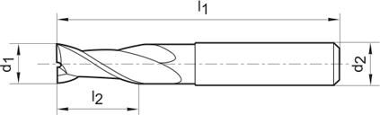 FORMAT Schaftfräser 9,0mm DIN6527L VHM HA Z 2