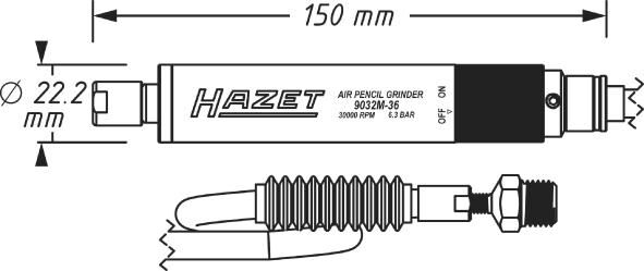 HAZET Stabschleifer gerade 9032M-36