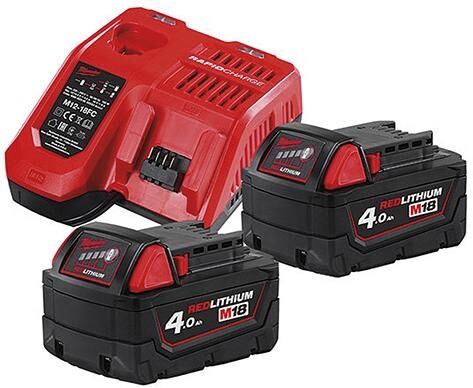MILWAUKEE Starterset 18V M18NRG-402 NRG 2x18V 4Ah Ladegerät