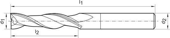 FORMAT Schaftfräser 12,0mm extralang WN VHM HB Z 2