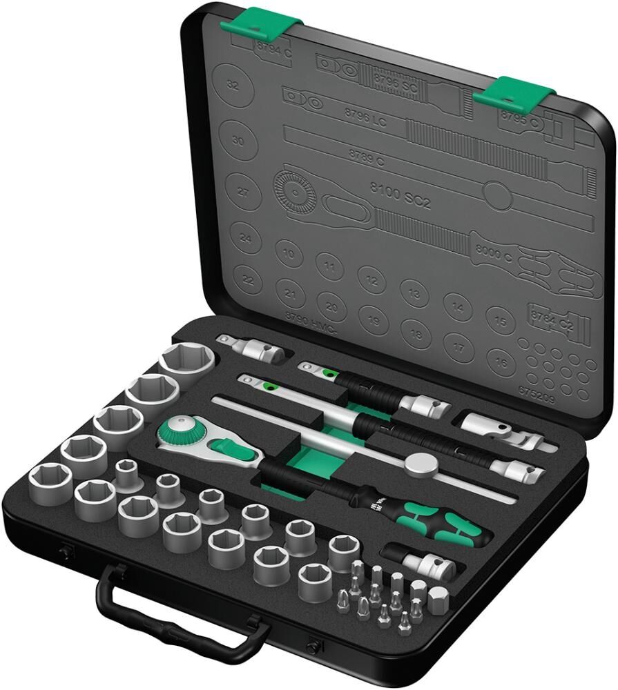 WERA Steckschlüssel Garnitur 1/2" 37-teilig Zyklop