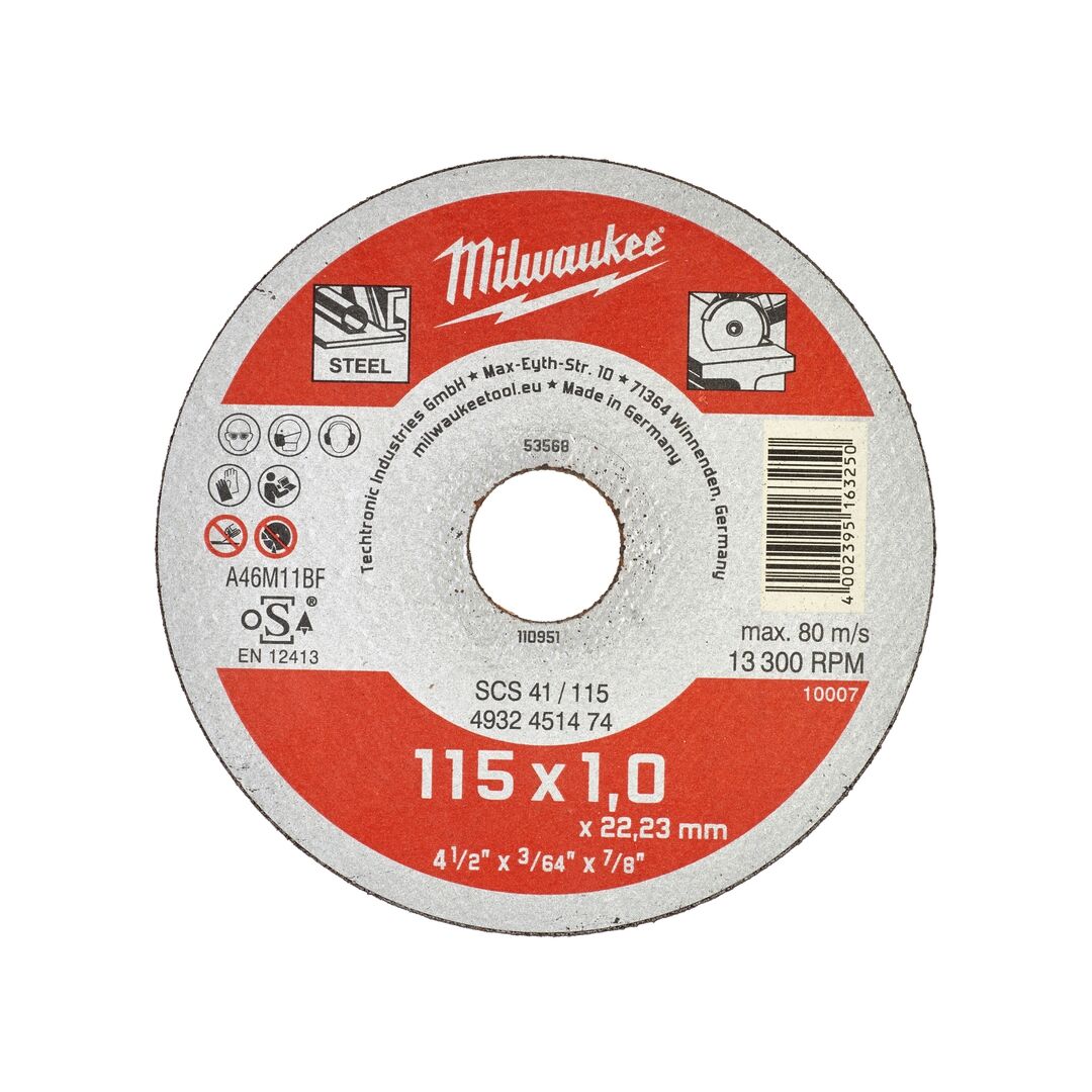 MILWAUKEE Metalltrennscheibe Contractor 115mm SCS41 1mm INOX