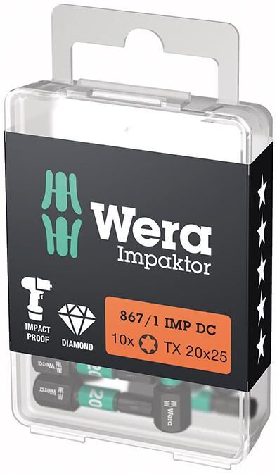 WERA Impaktor-Bit 1/4" TORX 867/1 IMP DC T 20x25mm 10er Pack