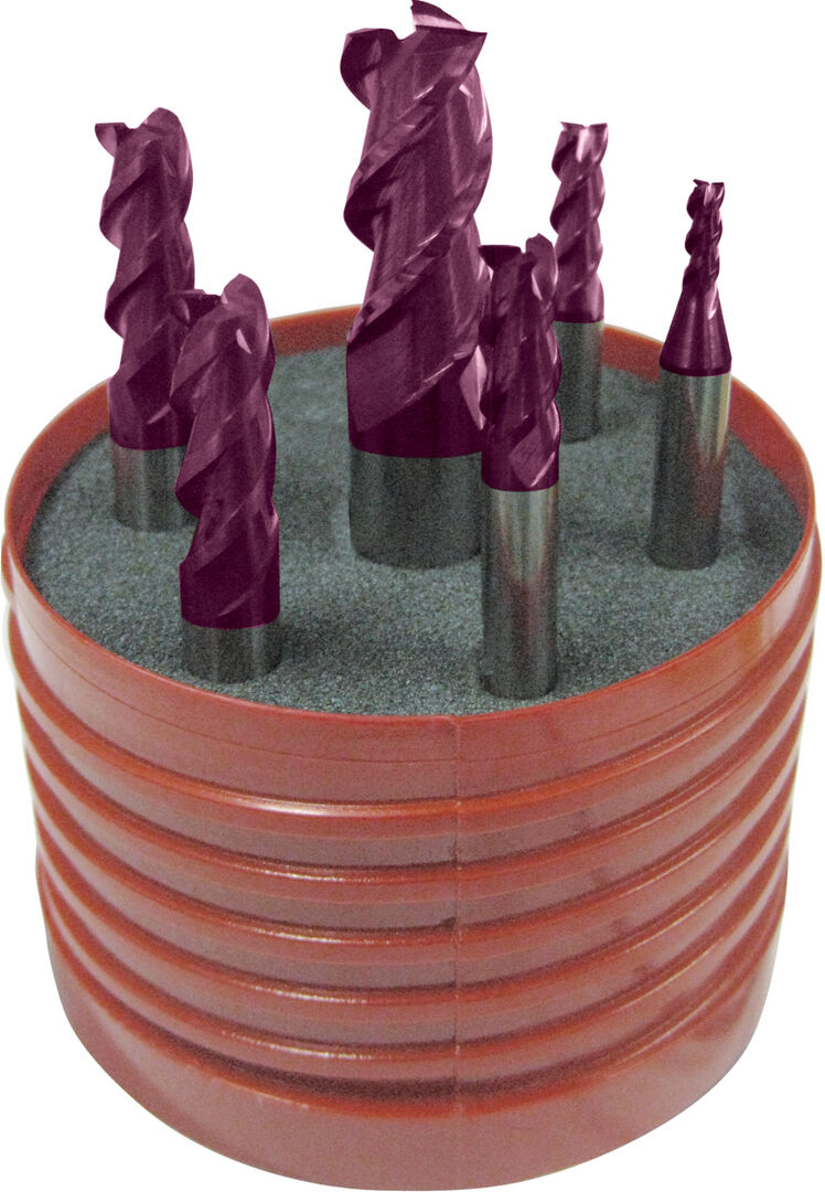 FORMAT Schaftfräser-Set TiAlN 4-12mm 6-teilig DIN 6527