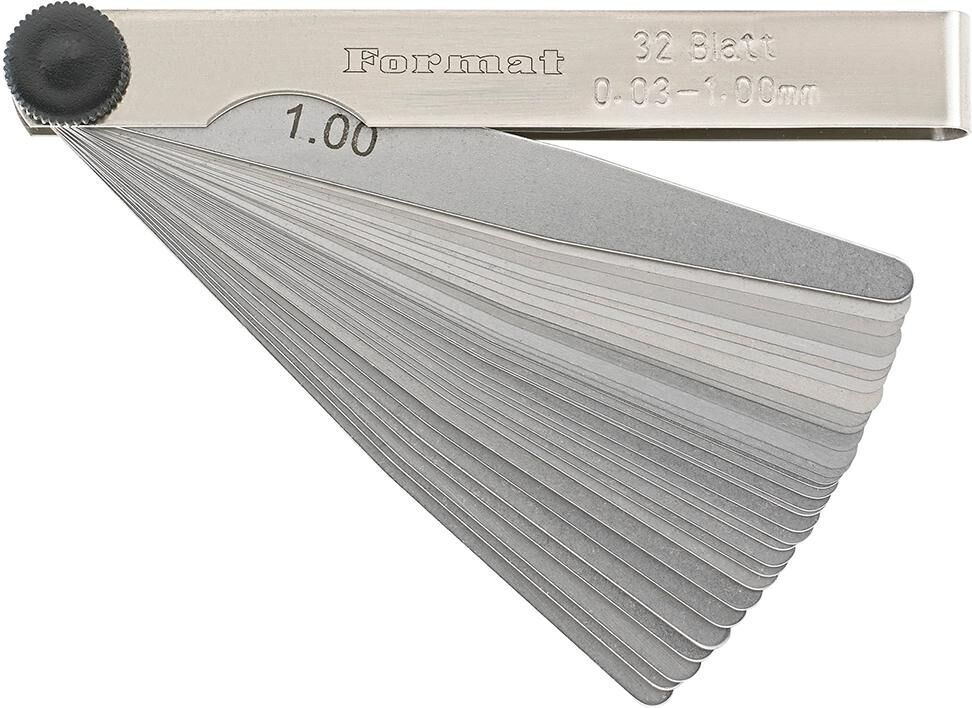 FORMAT Präzisions Fühlerlehre 32 Blatt 0,03-1,0mm T3