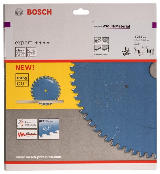 BOSCH Kreissägeblatt HW Expert 254x30x2,4 80 T TR