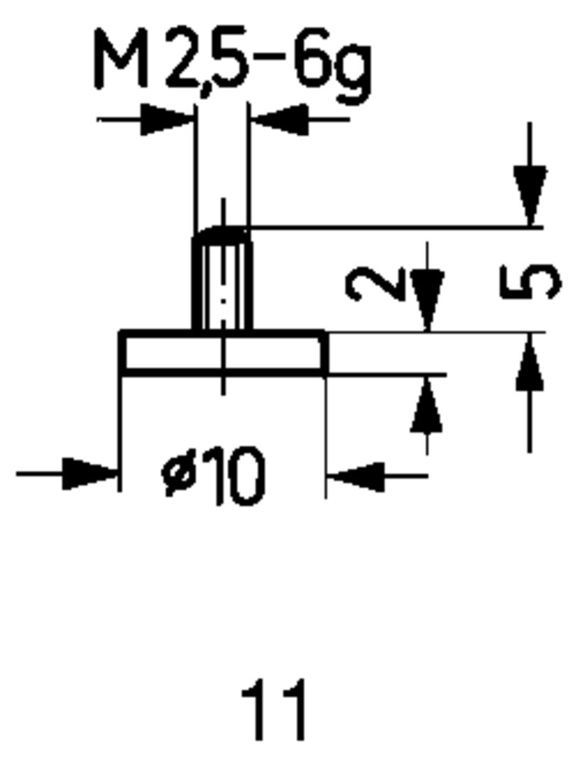 KÄFER Messeinsatz für Messuhren &Feinz. Stahl Abb.11/10,0mm