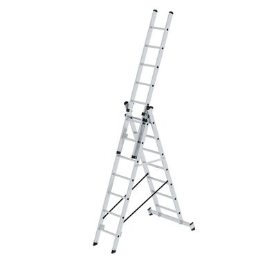 MUNK Alu-Mehrzweckleiter 3 x 7 Sprossen, Leiterlänge 5,0 m