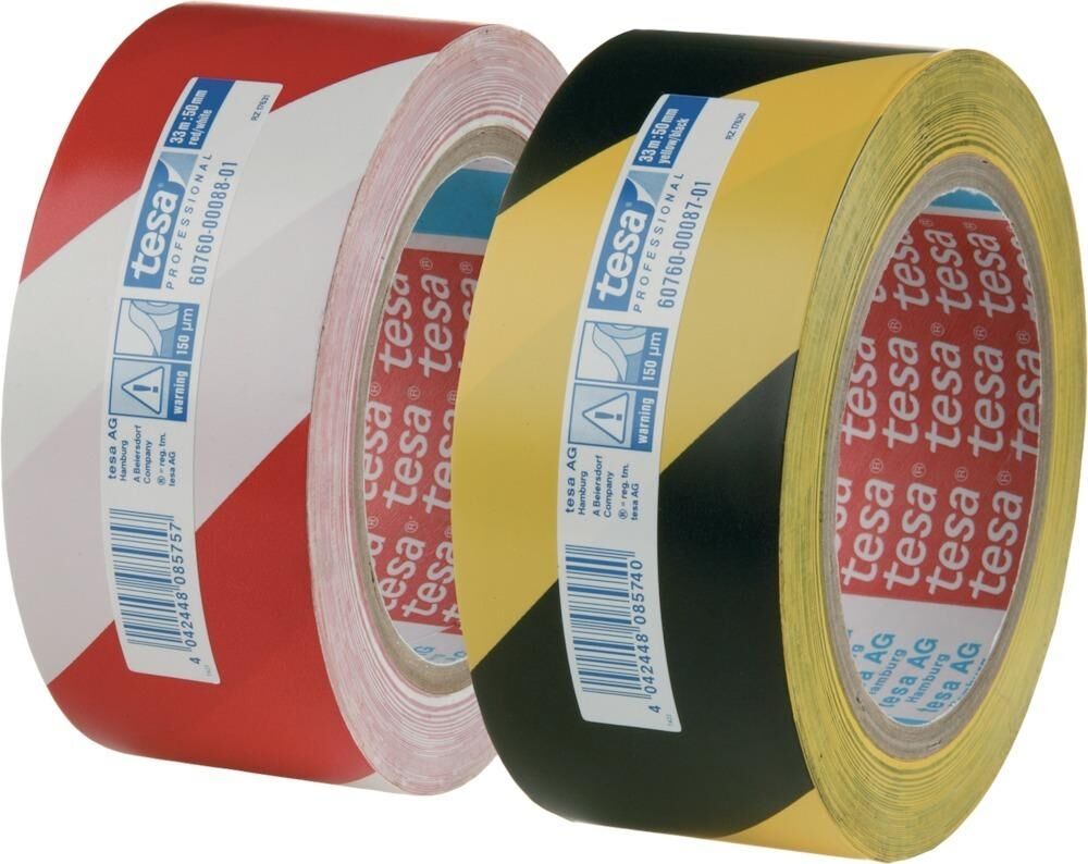 TESA 60760 gelb / schwarz Warnband 33mx50mm