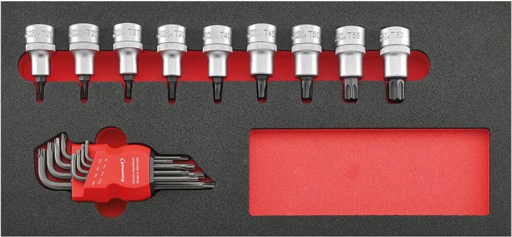 FORMAT Modul 1/3 Steckschlüsseleinsätze 1/2" TX 10-teilig