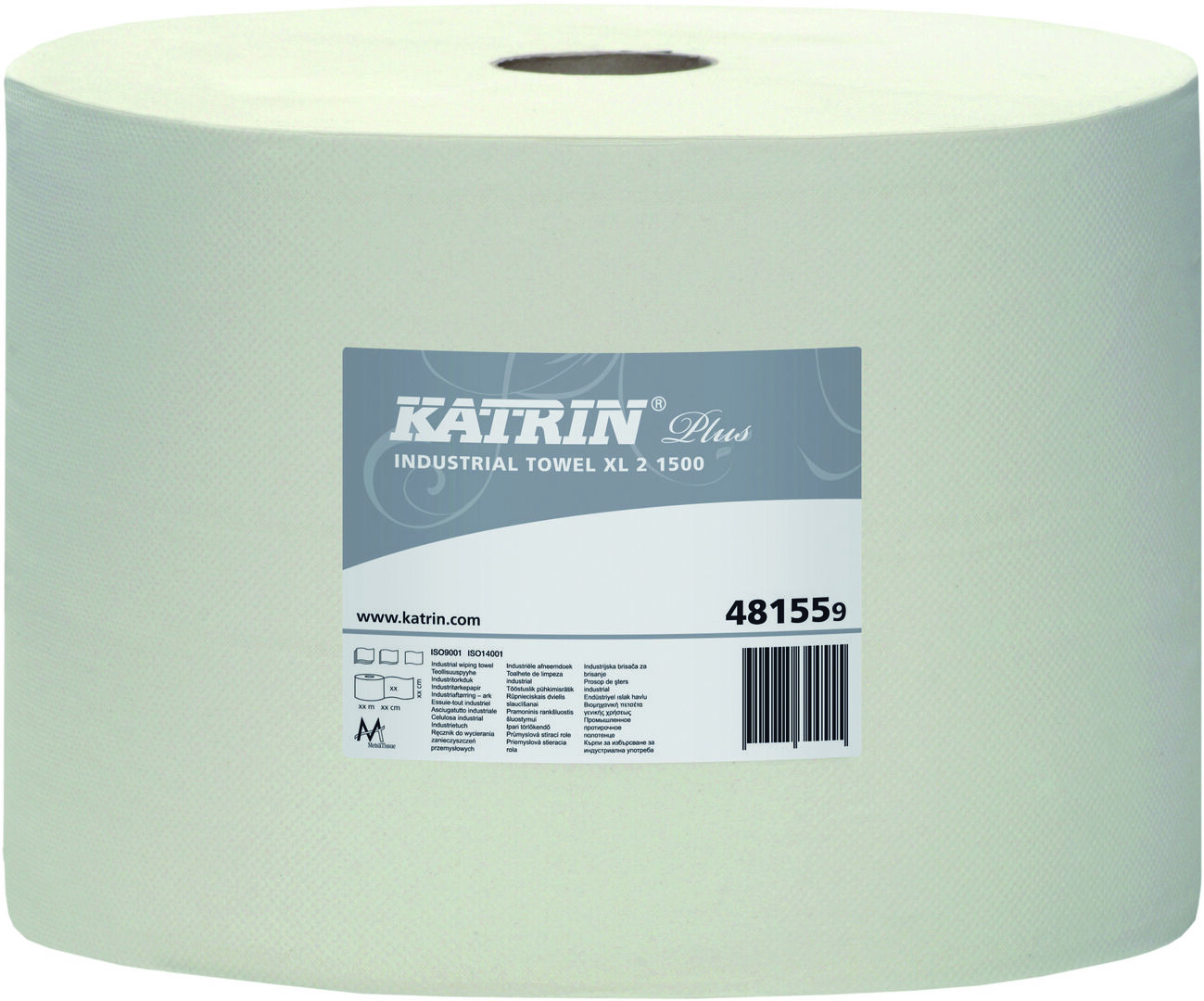 KATRIN Putzpapierrolle weiß 4-lagig 1000 Blatt 38x36 cm