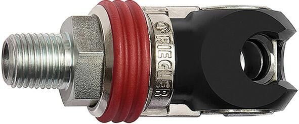 RIEGLER Schwenk-Sicherheitskupplung NW 7,2 AG G3/8 Stahl