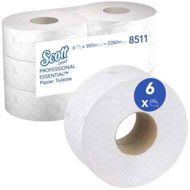 SCOTT Toilettenpapier 2-lagig 380m weiß 6 Rollen 8511