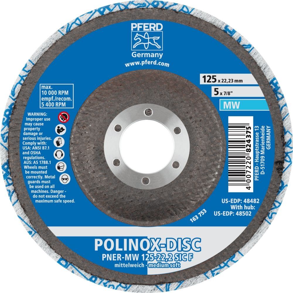 PFERD Schleifrad Polinox 125mm mittelweich