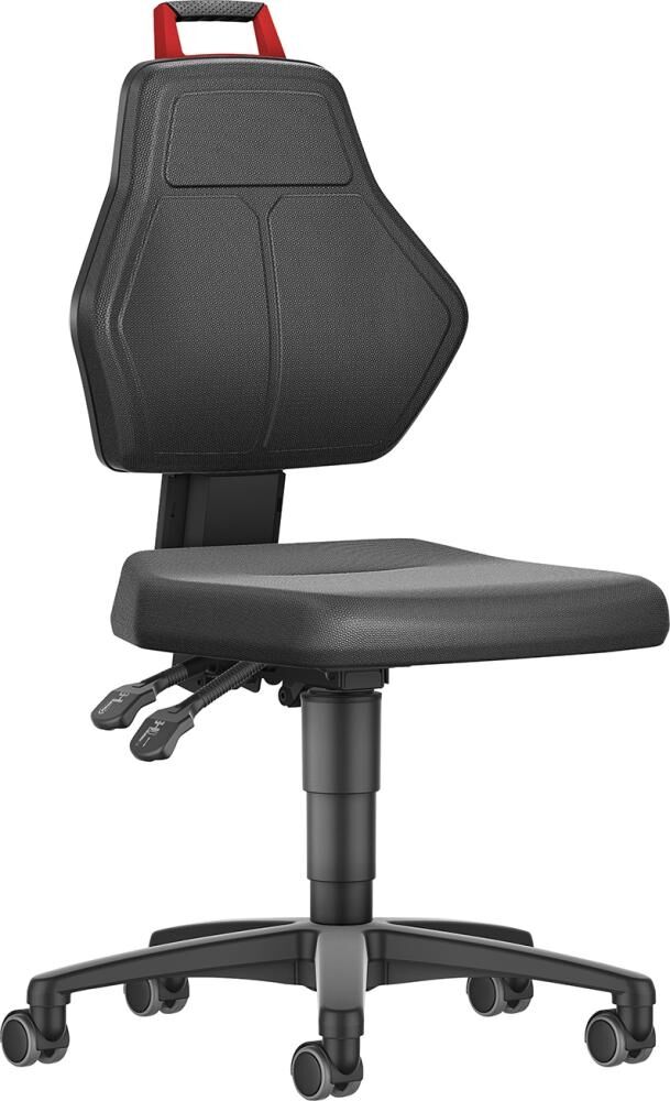 FORMAT Arbeitsstuhl mit Rollen Supertec-roter Griff