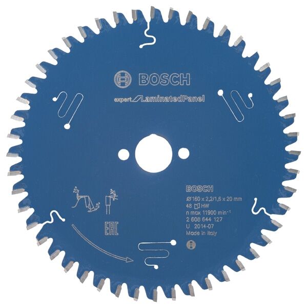 BOSCH Kreissägeblatt Expert fürLaminat 160x20x2,2 48T HW