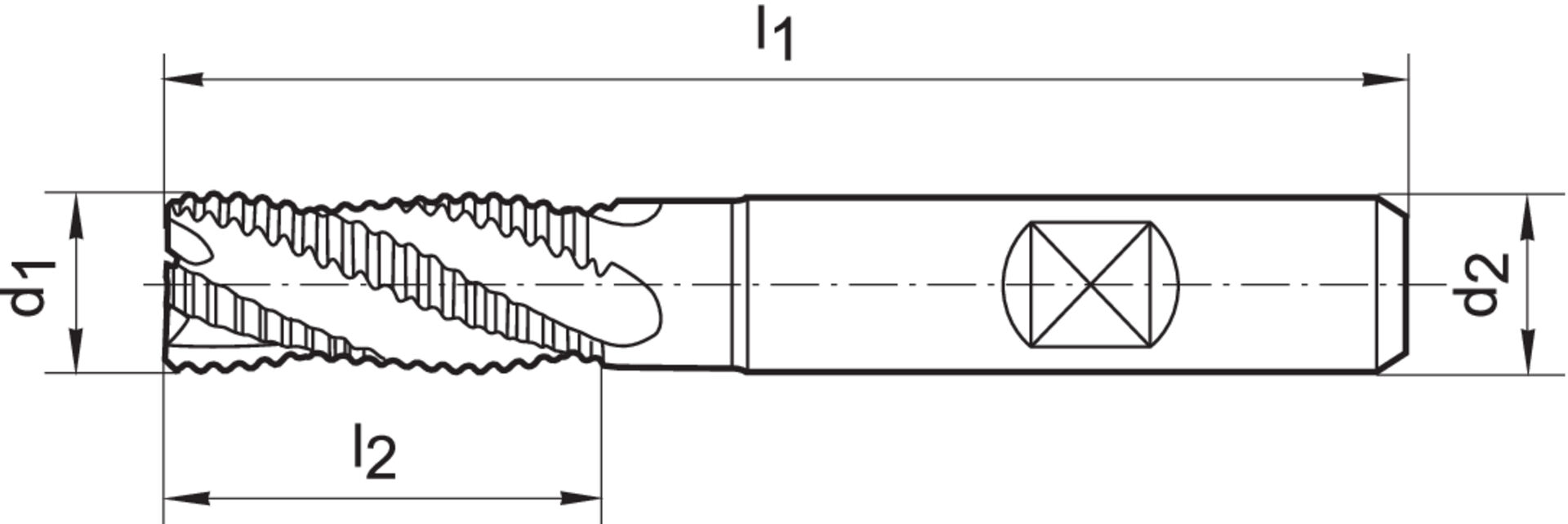 FORMAT Schruppfräser DIN844 K TIALN NR HSSE 6,0mm