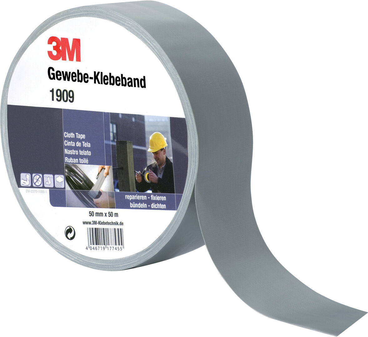 3M Gewebe-Klebeband 1900 50mmx50m silber