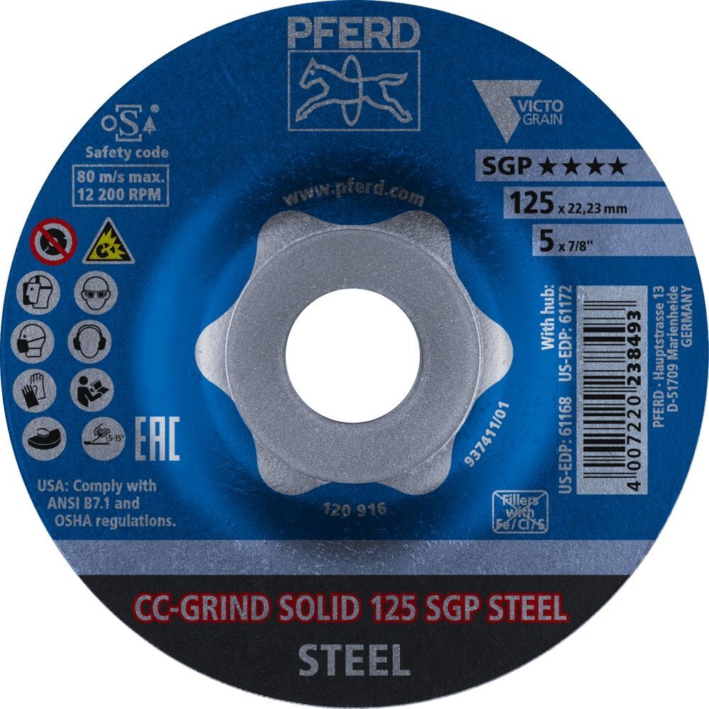PFERD Schleifscheibe CC-Grind-Solid SGP STEEL 125mm