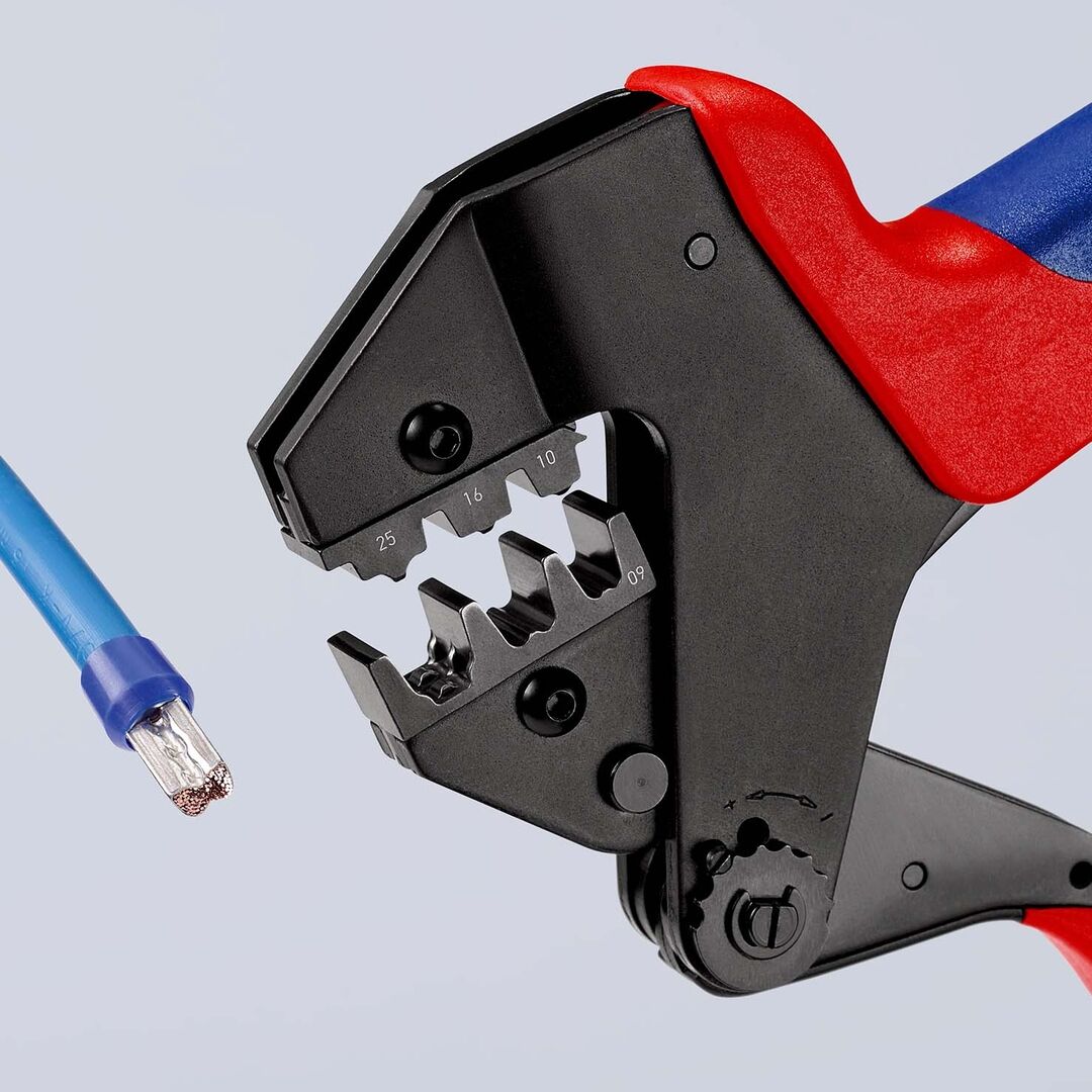 KNIPEX Crimp-Systemzange 200mm für auswechselbare Crimpeinsätze Mehrkomponenten-Hülle brüniert 97 43 200
