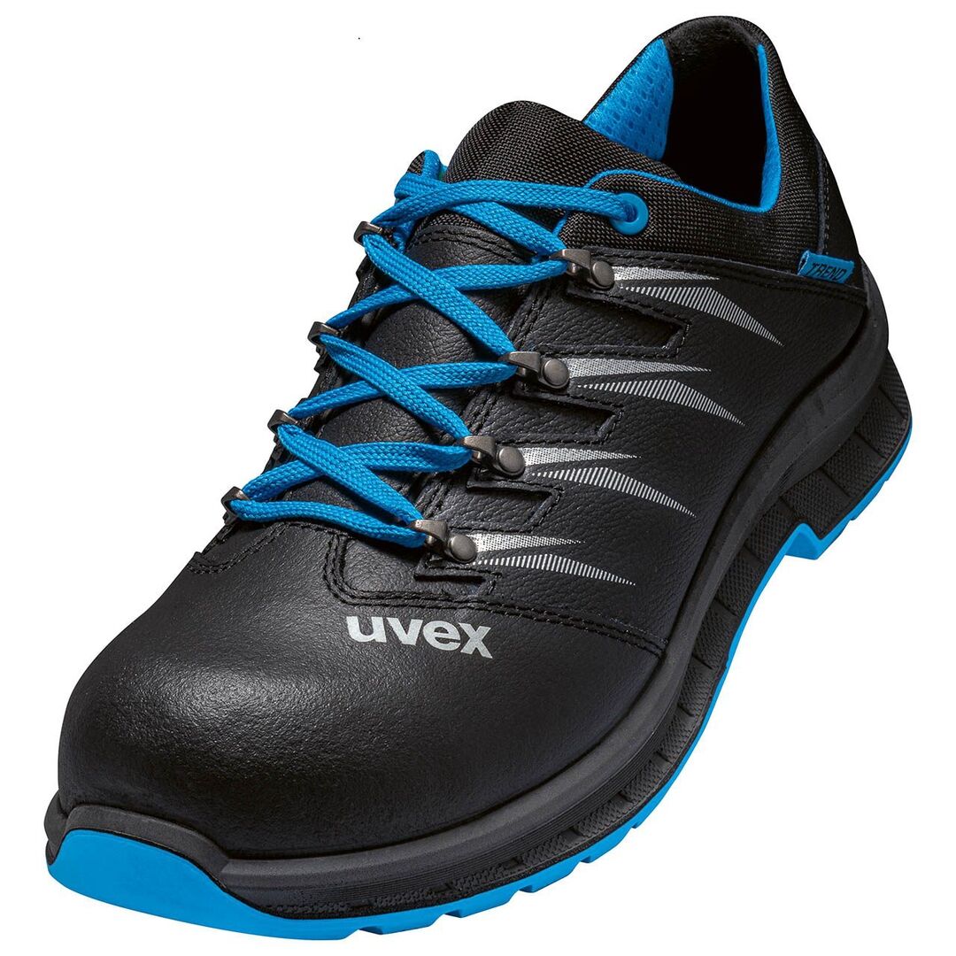 UVEX 2 trend Sicherheits-Halbschuh Gr. 44 W11 S2 ESD SR schwarz/blau 6934.8