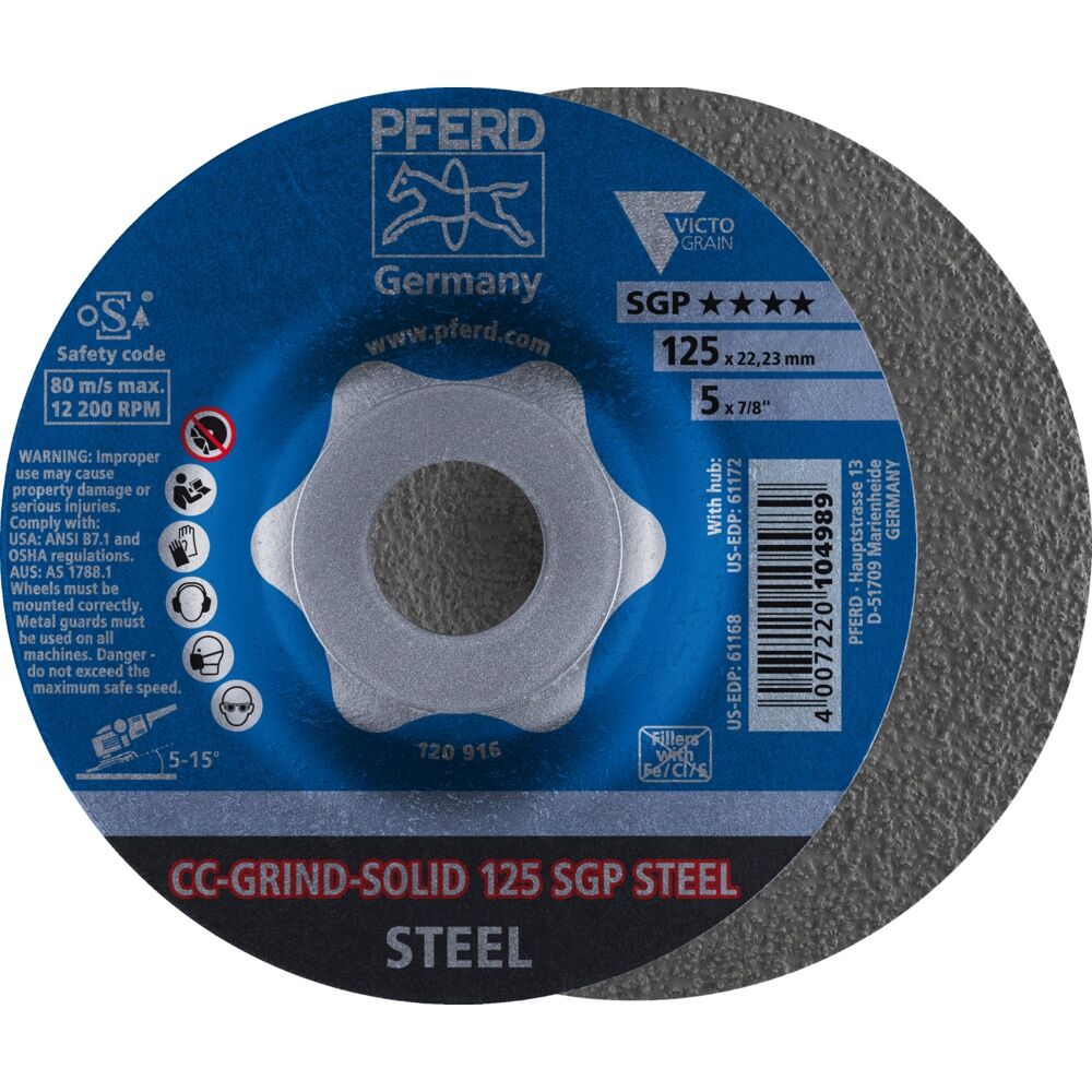 PFERD Schleifscheibe CC-Grind-Solid SGP STEEL 125mm