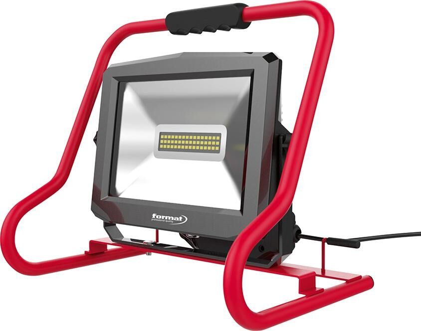 FORMAT Baustrahler LED 80 W 3m 2 Steckdosen 6400 Lumen IP54