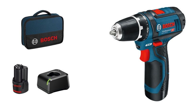 BOSCH Akku-Bohrschrauber GSR 12V-15 2x2,0Ah Ladegerät Tasche